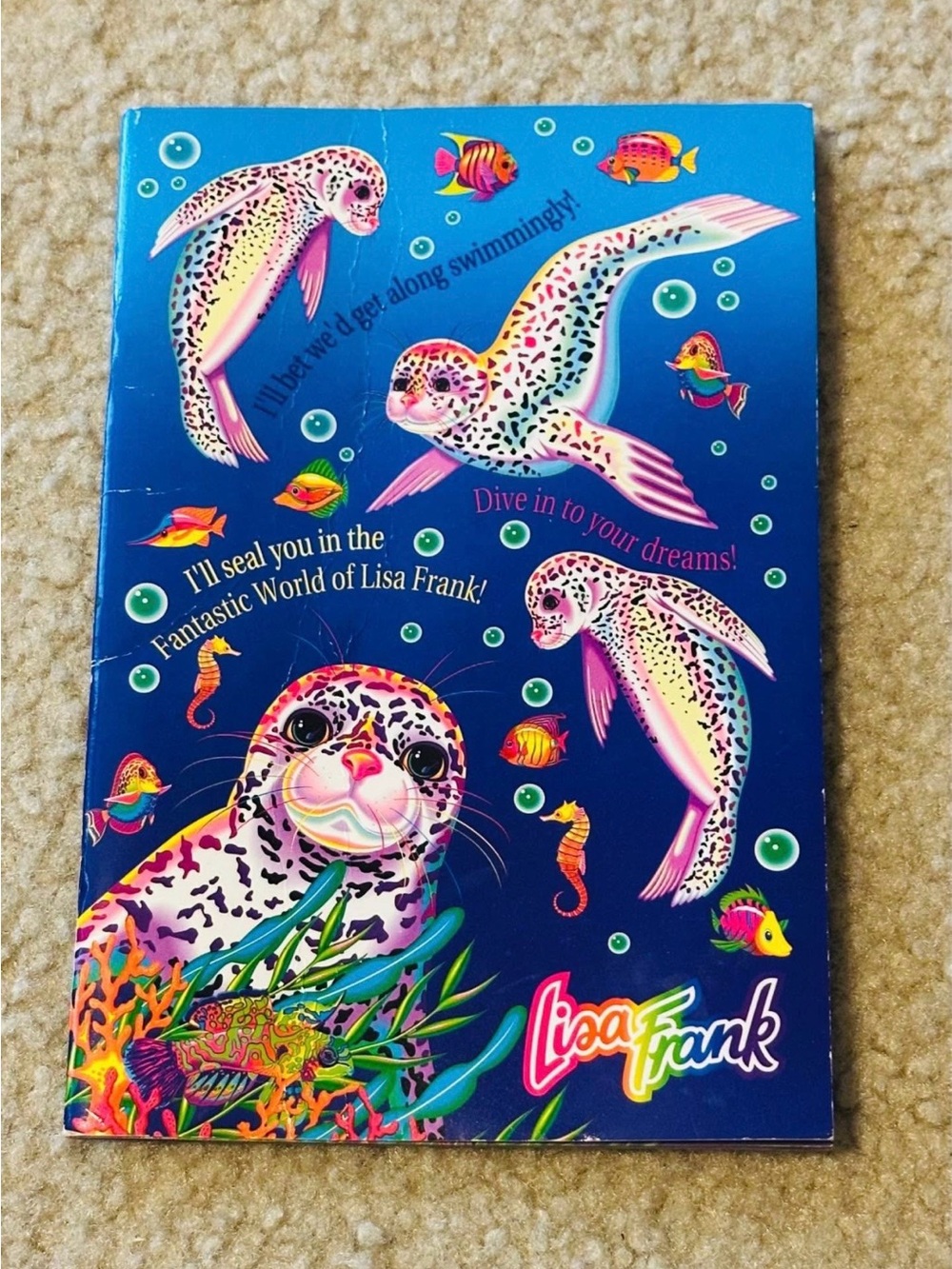 Vintage Lisa Frank Rainbow Reef Notepad and Sticker Book